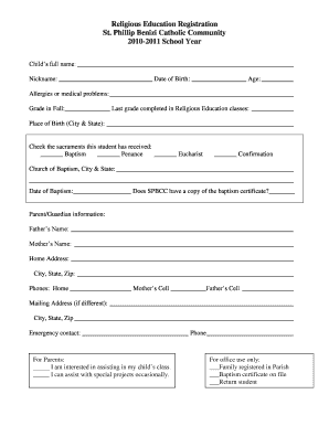 Educational Registration Form