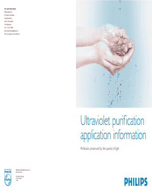 Ultraviolet Purification Application Philips  Form