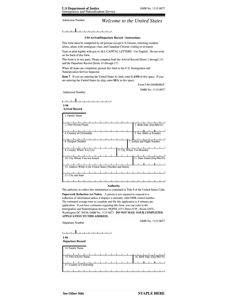 Get and Sign I94 Form 2008-2022