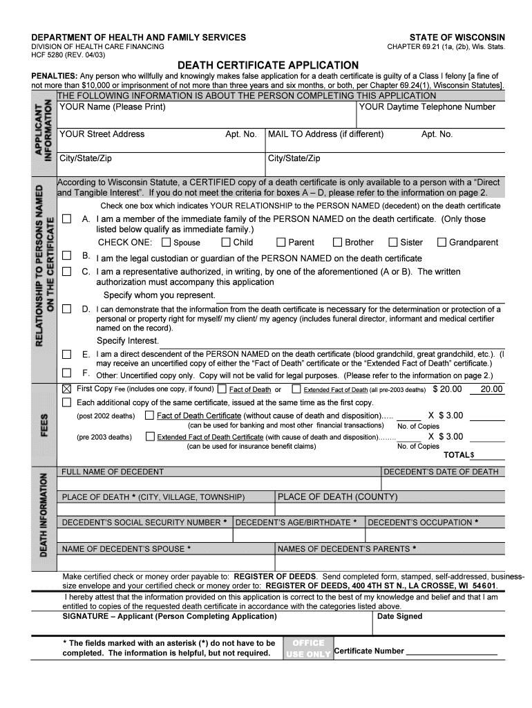 Eliminary Certificate Detail  Form