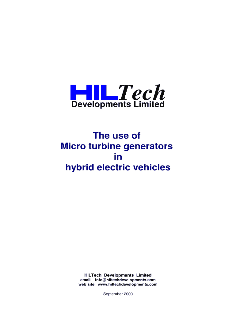 Microturbine with Generator Mtt Form