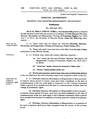 Dholidar Land Haryana  Form