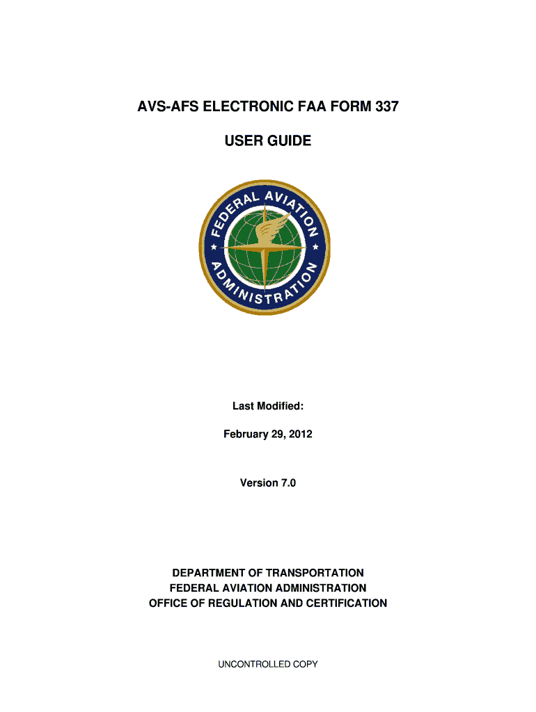  Faa Form 337 2012-2024