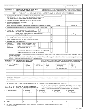 Nj 1040 Schedule a  Form