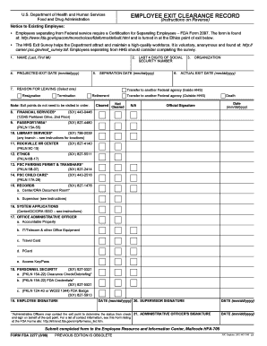 Clearance Form