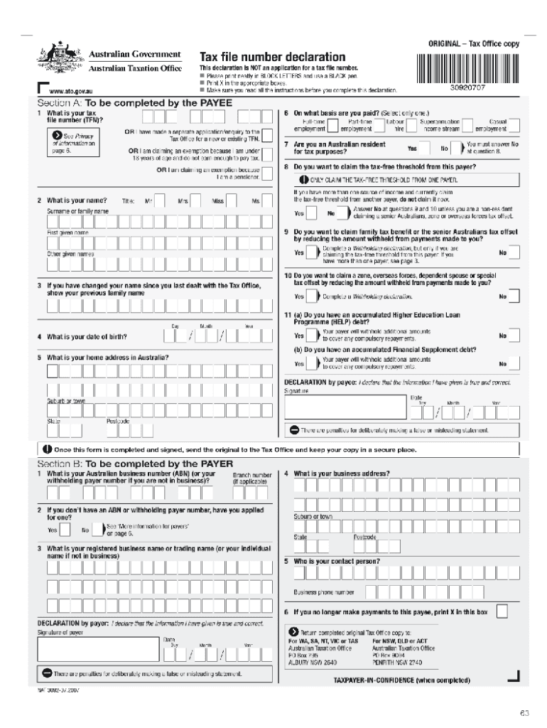 Tax Declaration Form