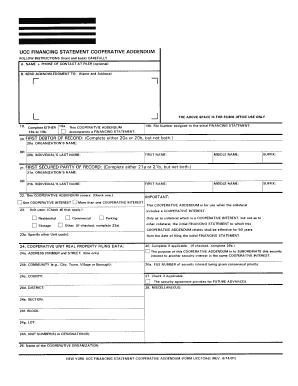 Ucc Financing Statement Cooperative Addendum  Form