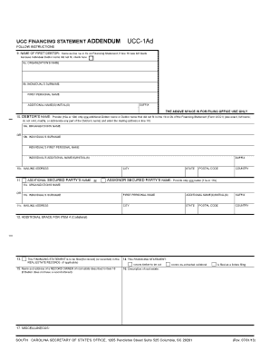 South Carolina Ucc Forms