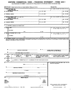 Ucc1 Financing Statement  Form