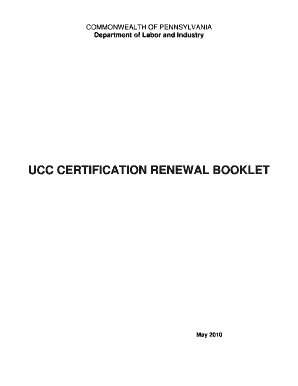 Ucc Certification Renewal Booklet  Form