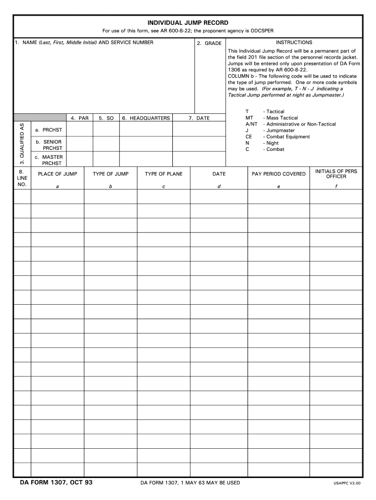  Form Da 1307 Oct 2010