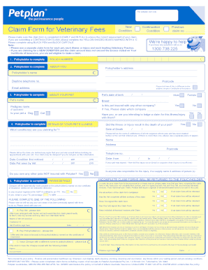 Petplan Claim Form