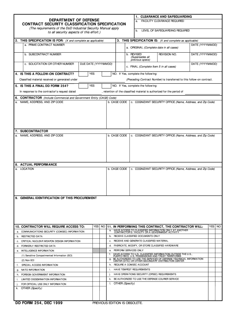 Dd254 Form