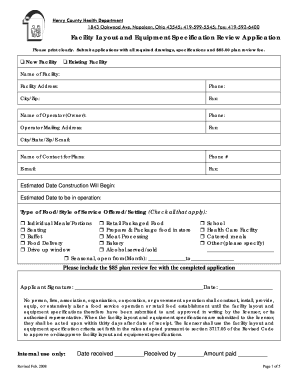 Equipment Specification Example  Form