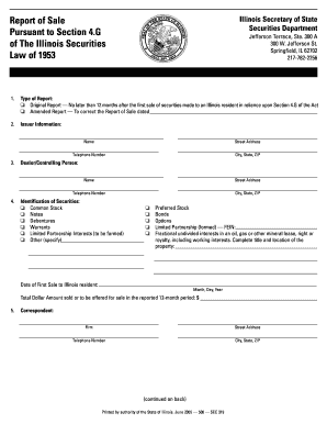  Model Accredited Investor Exemption Uniform Notice of Transaction Illinois 2005