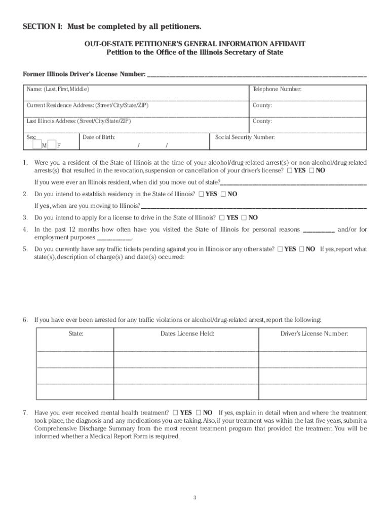 State of Illinois Foid Card Application  Form