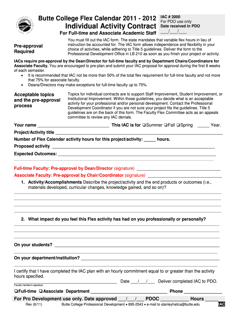 Butte College Flex Forms