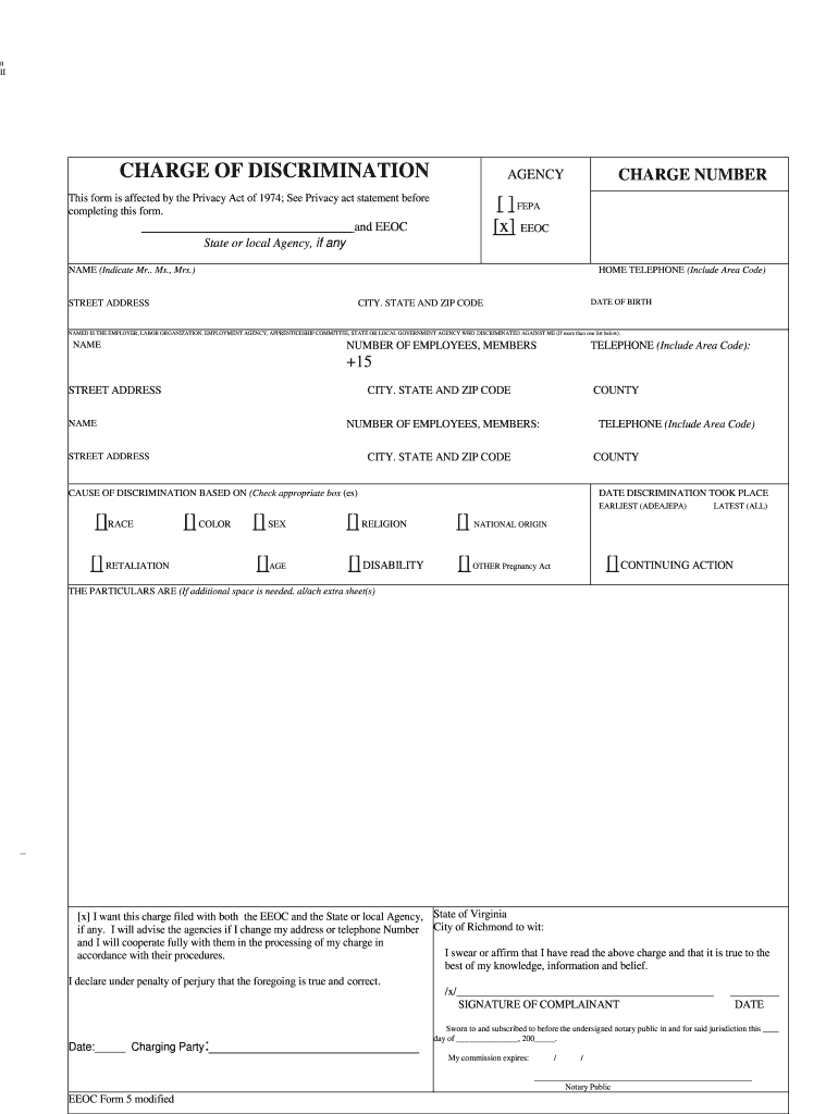 Eeoc Form 5