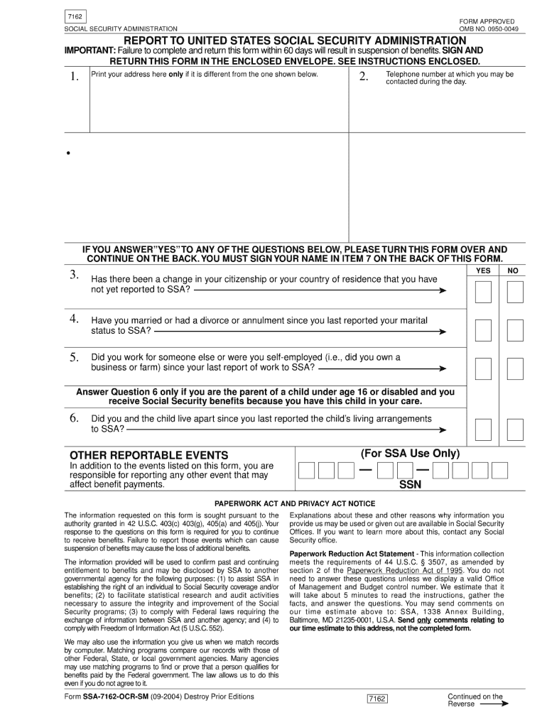 Ssa Form 7161 Instructions