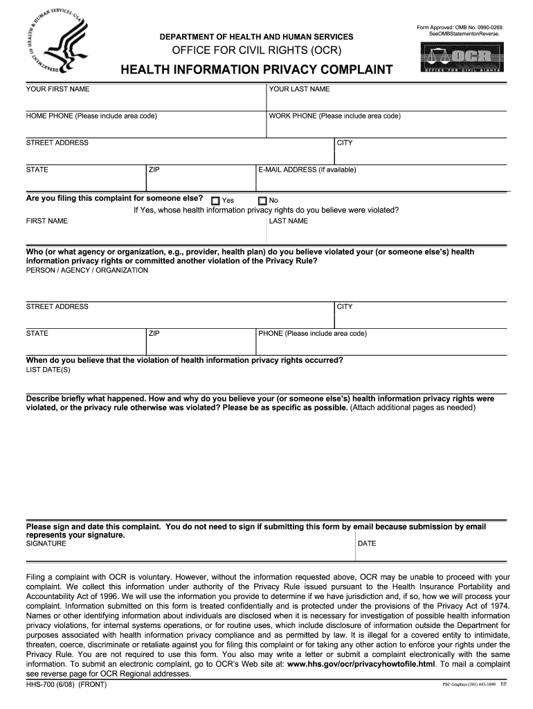 Get and Sign Privacy Complaint 2008-2022 Form