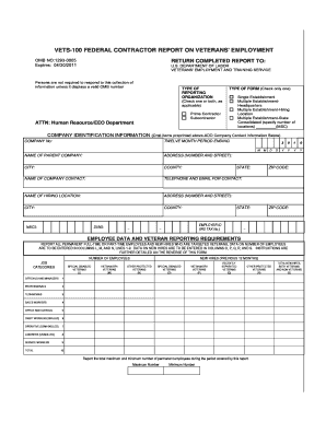 Fill in Vets 100 Form