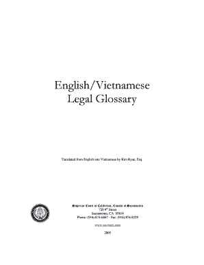 English Vietnamese Legal Glossary  Form