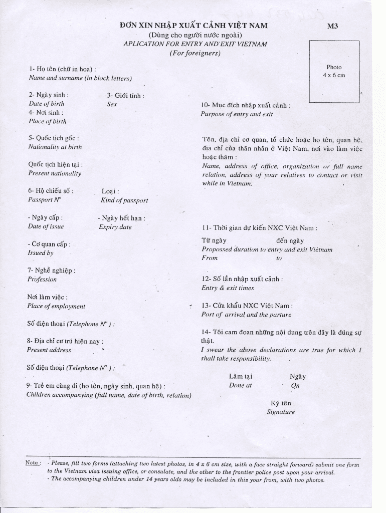 Hoa Iu Canada Visa  Form