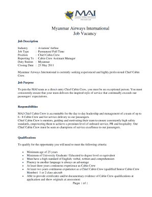 Flight Attendant Jobs  Form