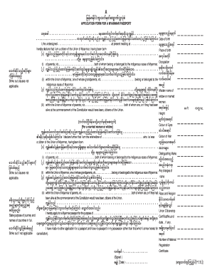 Myanmar Passport Application Form PDF