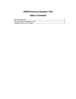 Fdic Escrow Calculator Form