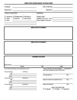 employee write up form fill out and sign printable pdf template signnow