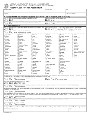  Missouri Tb Risk Assessment Form 2012