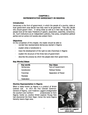 Characteristics of Representative Democracy PDF  Form