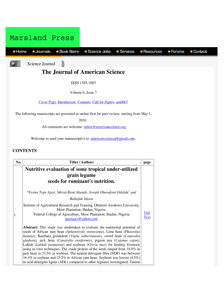 Jofamericanscience Form