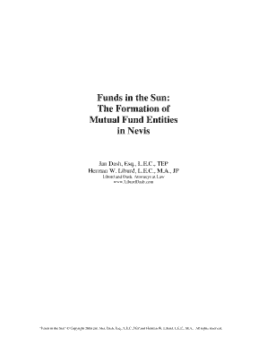 Funds in the Sun the Formation of Mutual Funds Entities in Nevis