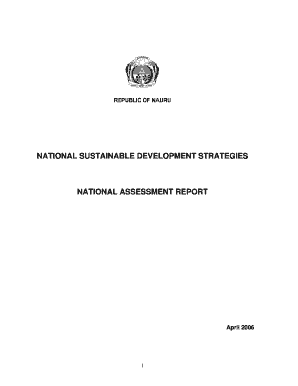 NATIONAL SUSTAINABLE DEVELOPMENT STRATEGIES Un  Form