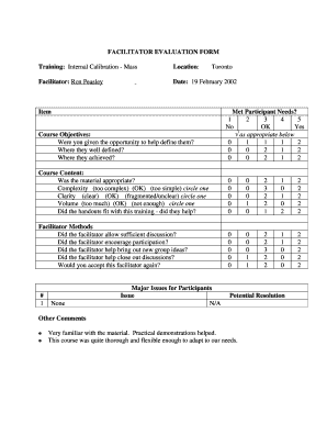 Facilitator Feedback Form