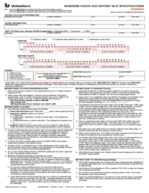 Union Bank of India Deposit Slip in Excel Format