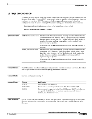 Ip Rsvp Precedence Cisco  Form