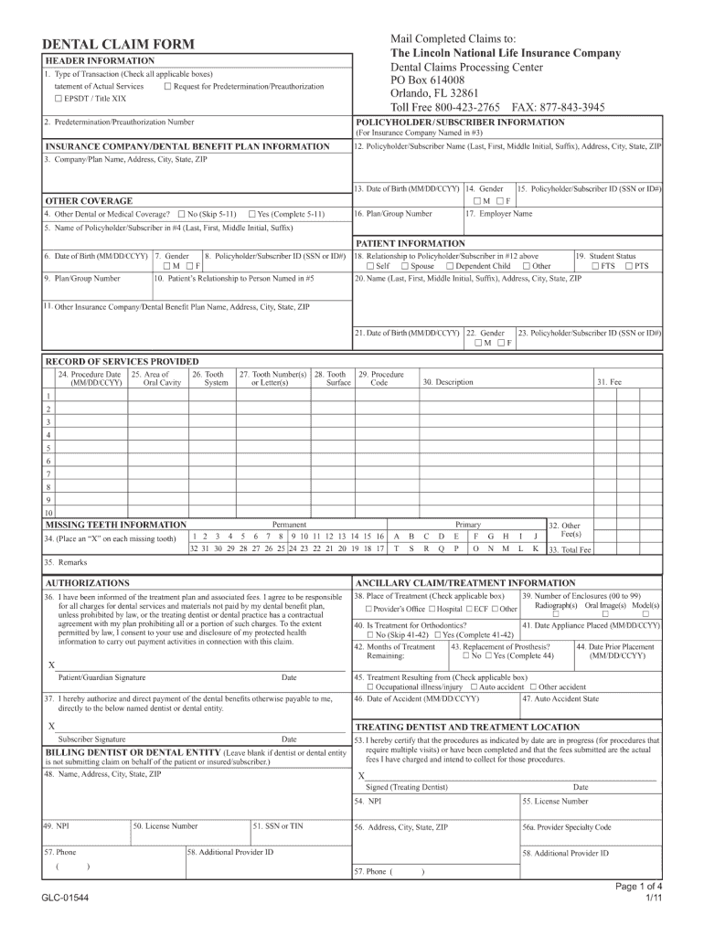  Life Form Dental Claim 2011-2024