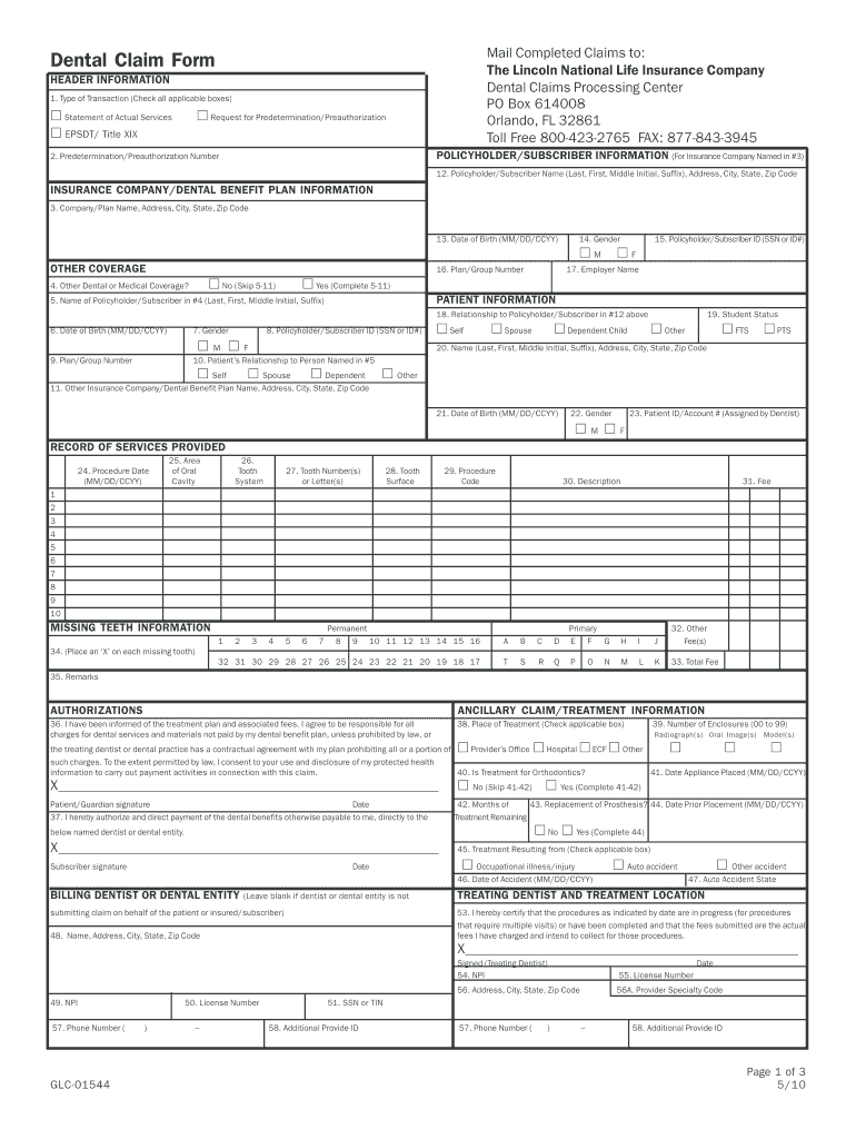 Ada Dental Claim Form Fillable Fill Out and Sign Printable PDF