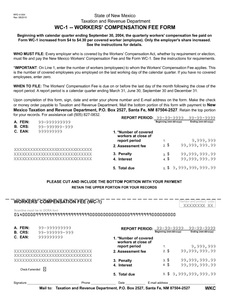 New Mexico Wc 1  Form