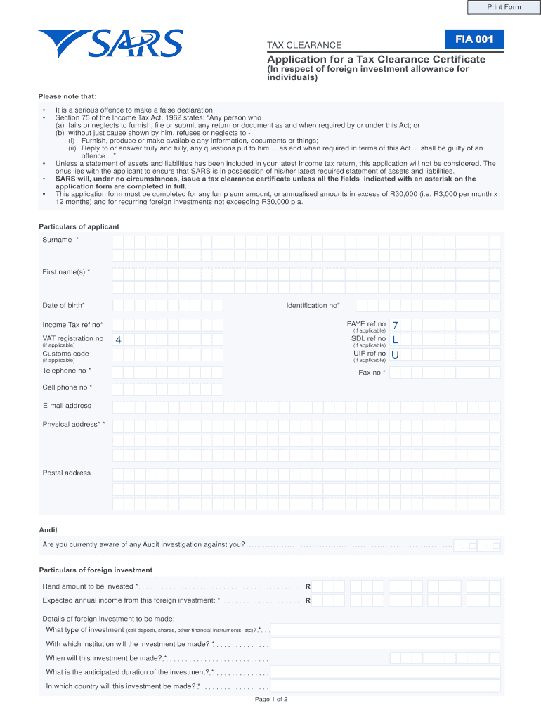 Fia001  Form