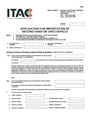 Itac Export Permit South Africa  Form