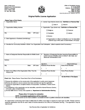 Wi Raffle License Renewal  Form