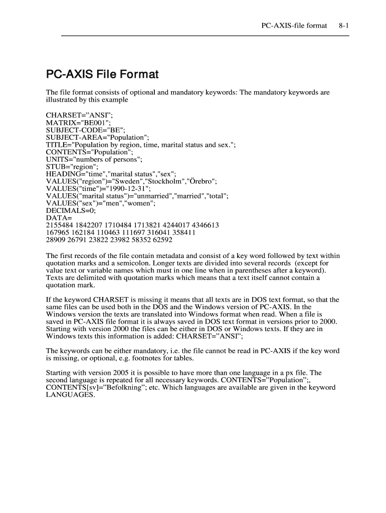 Chapter 8 PC Axis File Format PDF Scb