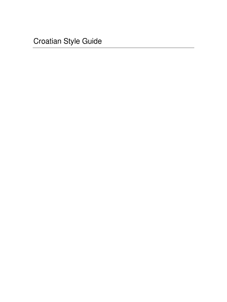 Croatian Style Guide  Form