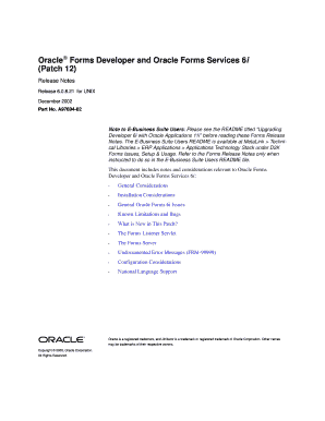 Oracle Forms Developer and Oracle Forms Services 6i Patch 12