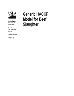 Beef Slaughter Haccp Plan  Form