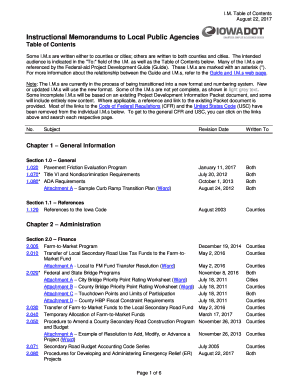 Instructional Memorandum Table of Contents Iowadot  Form
